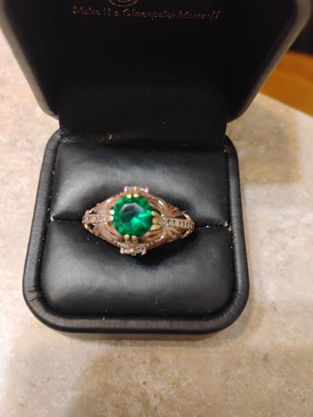 Vintage Style 14k Sterling Alexandrite & Diamond Filigree Ring 9